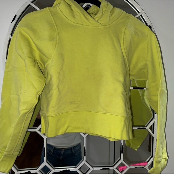 lululemon athletica Sweaters - LuluLemon Bright Yellow Cropped Scuba Hoodie